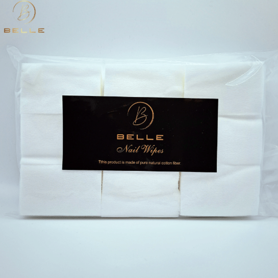 Belle Beauty nail wipes displayed on a blank background..